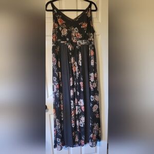 Torrid Floral Black Maxi Dress